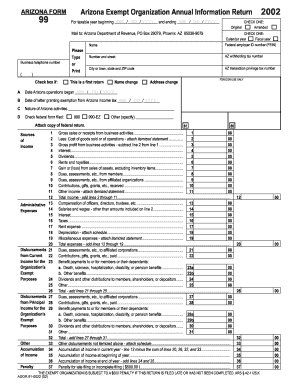 Arizona Exempt Organization Annual Information Return