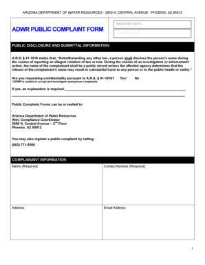 Arizona Public Complaint Form