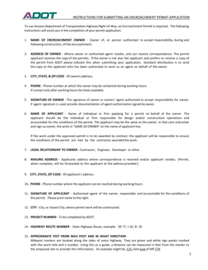Arizona Encroachment Permit Application