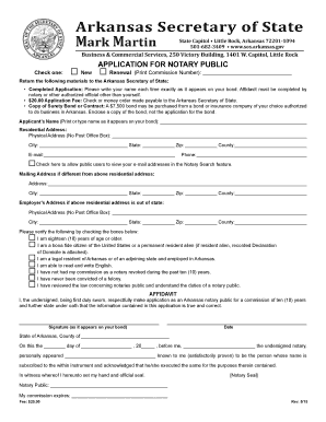 Arkansas Notary Public Application