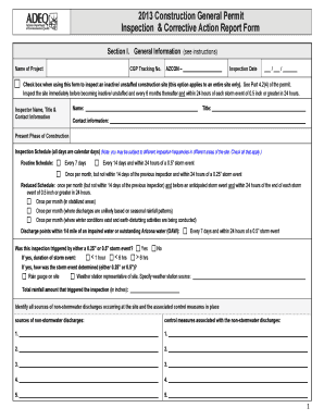Inspection & Corrective Action Report Form