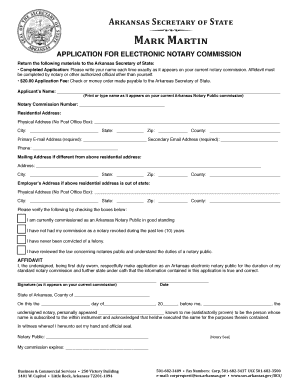 Arkansas Electronic Notary Commission Application