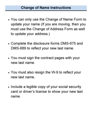 Provider Name Change Form