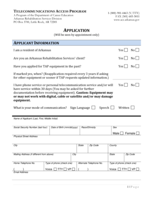 Telecommunications Access Program Application