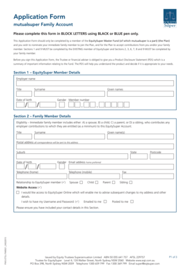 EquitySuper Family Account Application Form