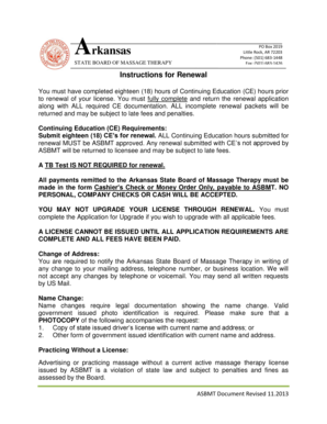 Arkansas Massage Therapist License Renewal