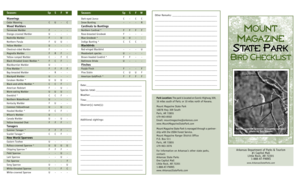 Mount Magazine State Park Bird Checklist