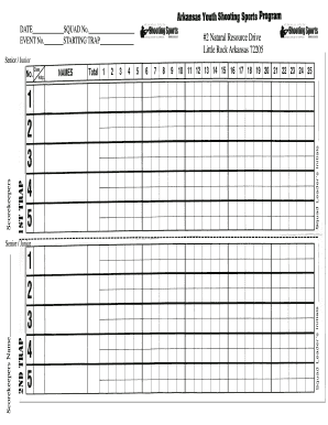 Trap Shooting Scorecard