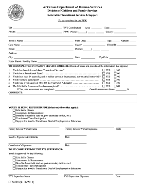 Arkansas Transitional Services Referral Form