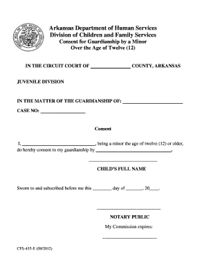 Arkansas Guardianship Consent Form