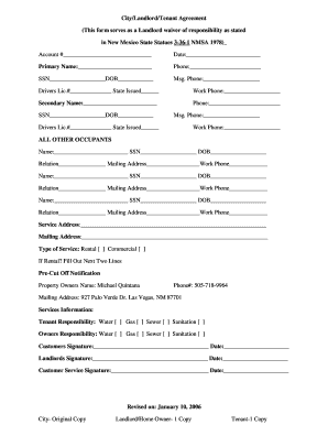 New Mexico Landlord Tenant Rental Agreement