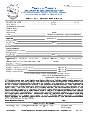 Chelan County Mechanical Permit Application