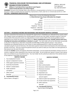 fillable online financial disclosure for reasonable and affordable eoscca