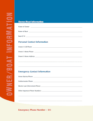 Boat Owner Information Form