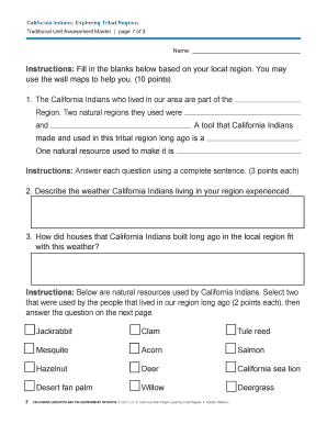 California Indian People Assessment Form
