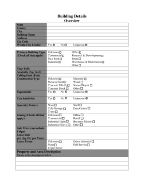 Commercial Property Listing Form