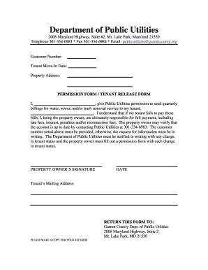 Tenant Permission Form