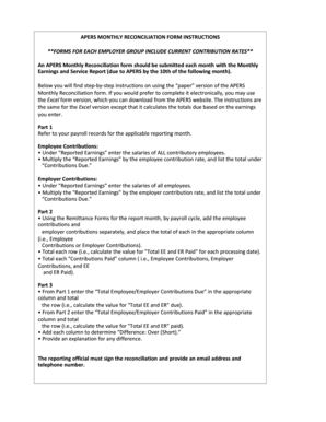 APERS Monthly Reconciliation Form