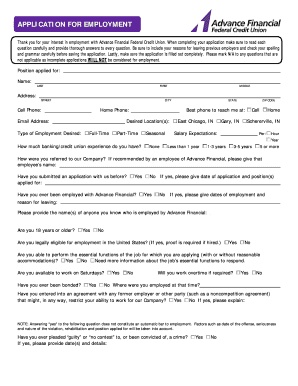 Employment Application Form