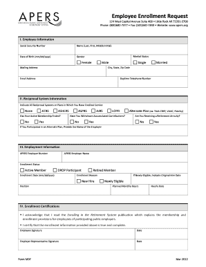 Employee Enrollment Request Form
