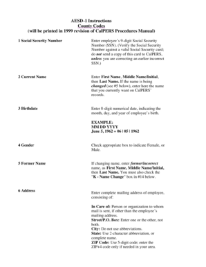 AESD-1 Employee Information Form