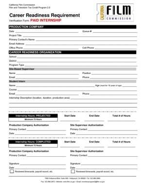 Career Readiness Requirement - California Film Commission - film ca