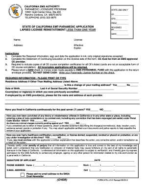 California EMT-Paramedic Application