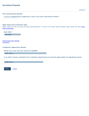 Investment Proposal Form