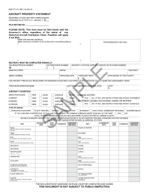 California Aircraft Property Statement