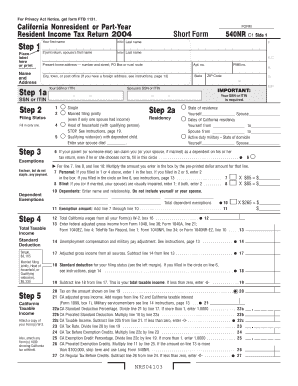California Nonresident Income Tax Return