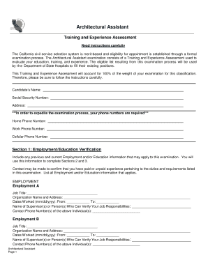 California Training Program Specialist Assessment