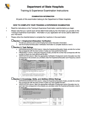California Training & Experience Examination