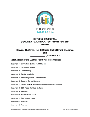 Covered California Qualified Health Plan Contract