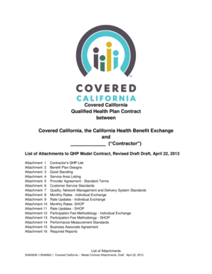 Covered California Qualified Health Plan Contract