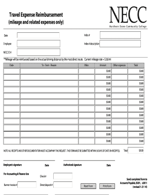 Travel Expense Reimbursement Form