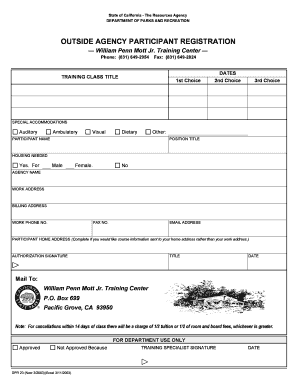 California Parks and Recreation Training Registration