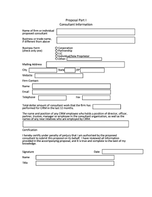 Printable contractor bid forms - generally available to the public upon request