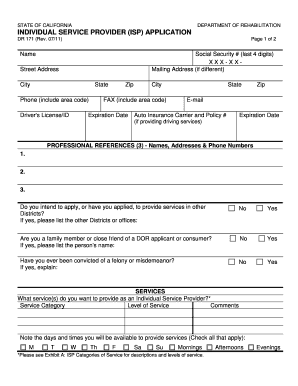 California Individual Service Provider Application