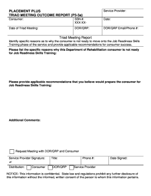 Triad Meeting Outcome Report