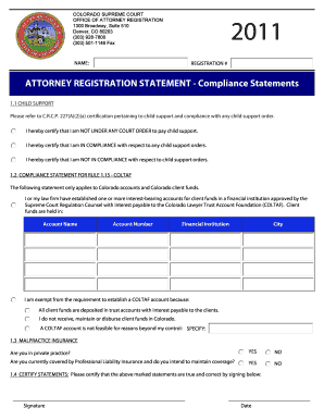 Colorado Attorney Registration Statement