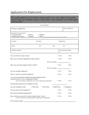Employment Application Form