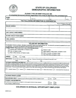 Colorado Announced Vacancy Application Form