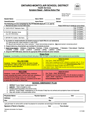 Asthma Action Plan Form