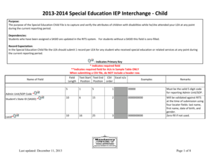 2013-2014 Special Education IEP Interchange - Child