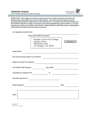 Transcript Request Form