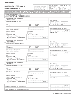 FEC Form 3 Schedule A