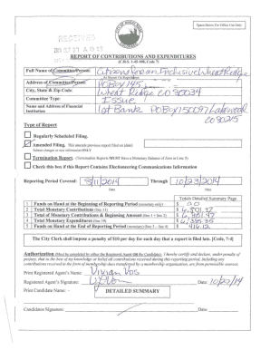 Colorado Campaign Finance Report