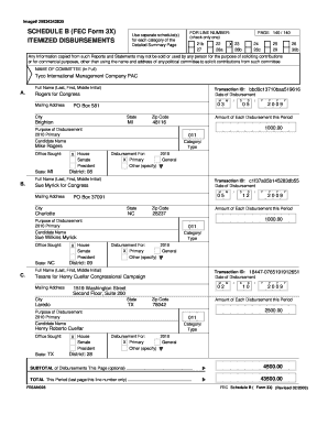 FEC Form 3X Schedule B