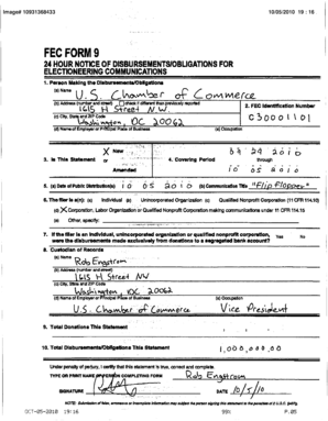 FEC Form 9 24 Hour Notice of Disbursements/Obligations