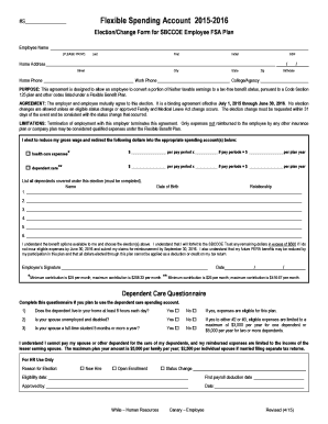 Flexible Spending Account Election Form